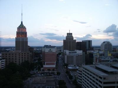 Downtown San Antonio at sunset