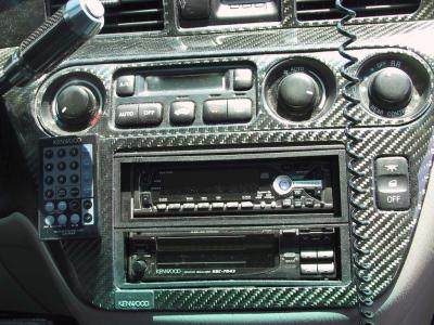 Kali's carbon fiber trim, shift knob, and Kenwood audio