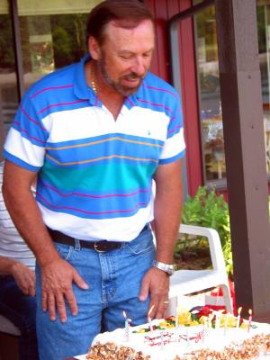 Dad ready to blow out the candles