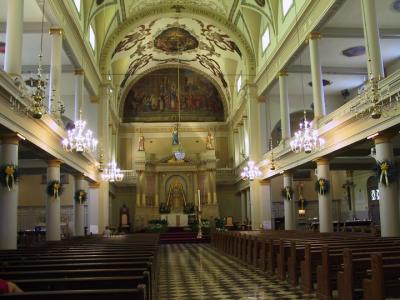 Inside the church at Jackson Square