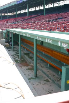 The Sox dugout along the first base line.