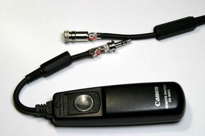Stereo mini- plug & jack with cover removed