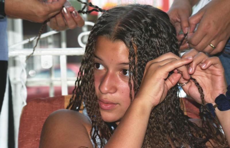 Marjorie et sa coiffure d'Isla Margarita