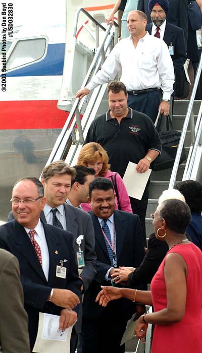 Miami-Dade County Aviation Director Angela Gittens greeting VIPs stock photo #6655