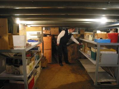 The cellar has lots of storage space