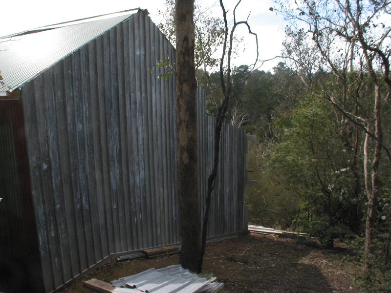 Barn rear wall cladding - my oldies old roof.