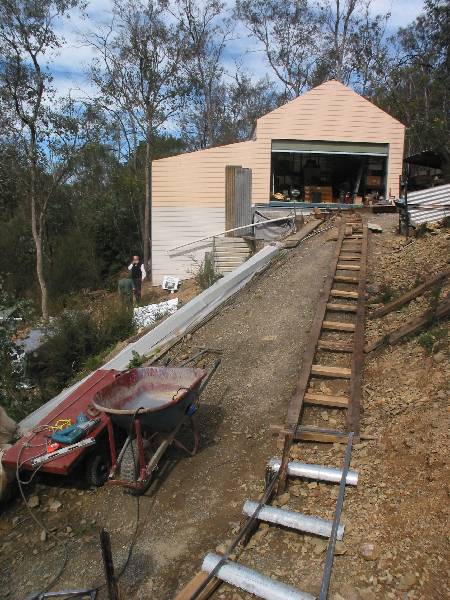 A view up the top leg of the zig zag