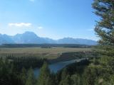 Grand Teton Mountain Range with the Snake River in front.