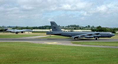 Rockwell B-1B Lancer and Boeing B-52H Stratofortress