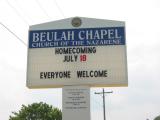 2004 Homecoming July 18 at Beulah Chapel Church of the Nazarene