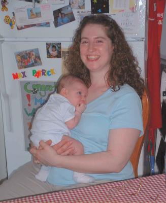 max and mommy in kitchen July 6th.jpg