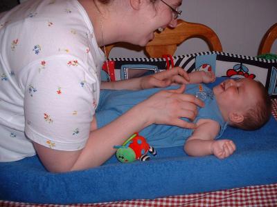 Mommy tickling Max!