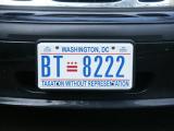 Wasington DC Taxation Without Representation Licence Plate