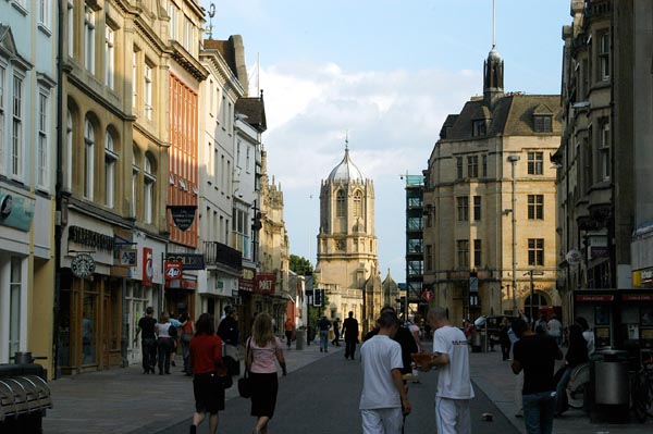 Cornmarket Street pedestrian zone through central Oxford