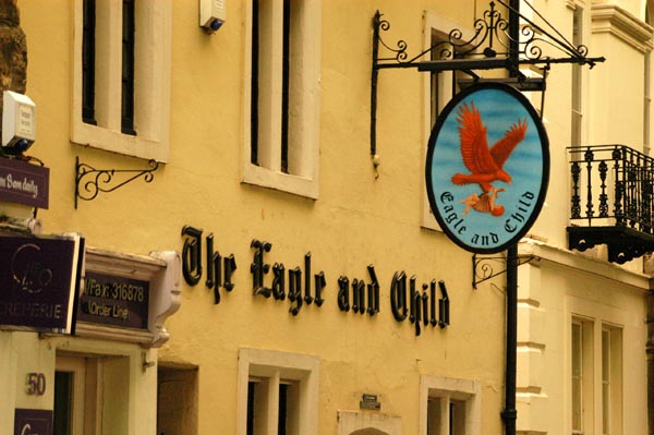The Eagle and Child pub, also referred to as The Bird and the Baby