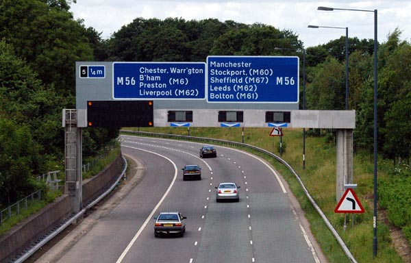 The motorway to Manchester