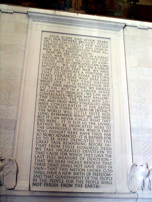 Gettysburg Address, Lincoln Memorial
