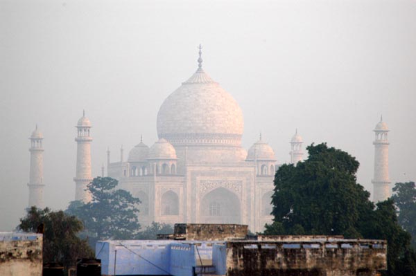 Taj from the Hotel Sidhrtha in the Taj Ganj area of Agra