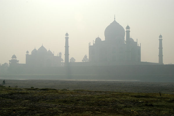 Taj Mahal in the early morning mist