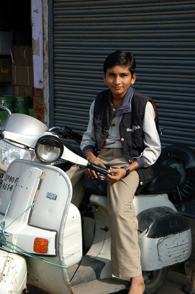 Boy on a scooter, Agra