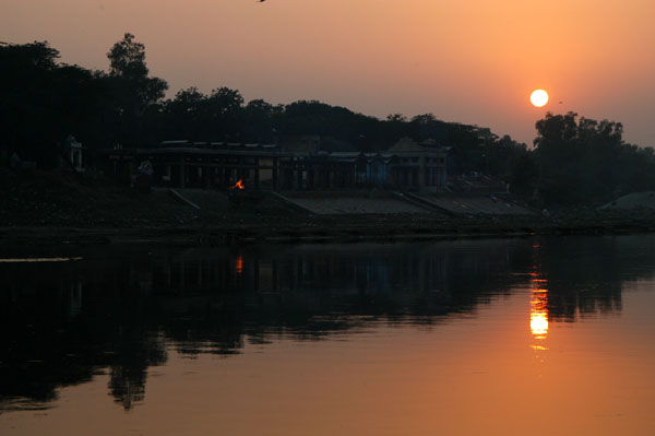 Sunset over the Yamuna River, Agra