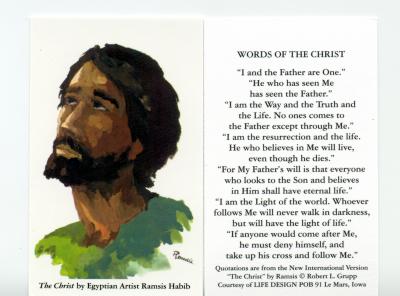 Front & Back of cards of Ramsis' THE CHRIST - available from Life Design