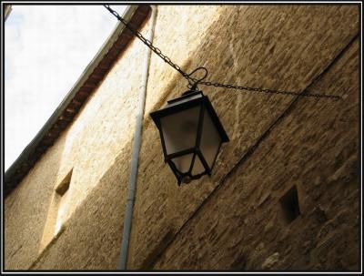 Lamp and traditional wall