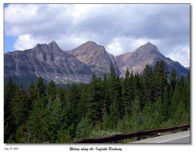 Riding along the Icefields Parkway