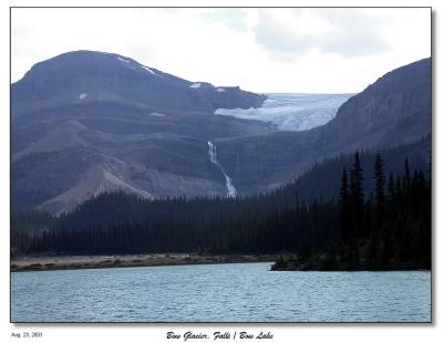Bow Lake, Falls and Glacier