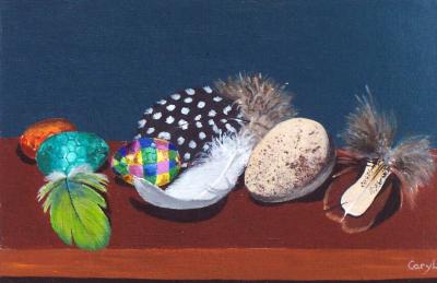 eggs and feathers