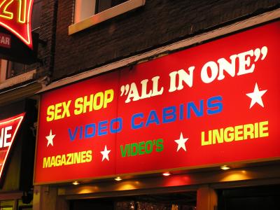 The sex shops all have funny names too!