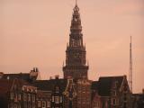 Train Station spire at dusk