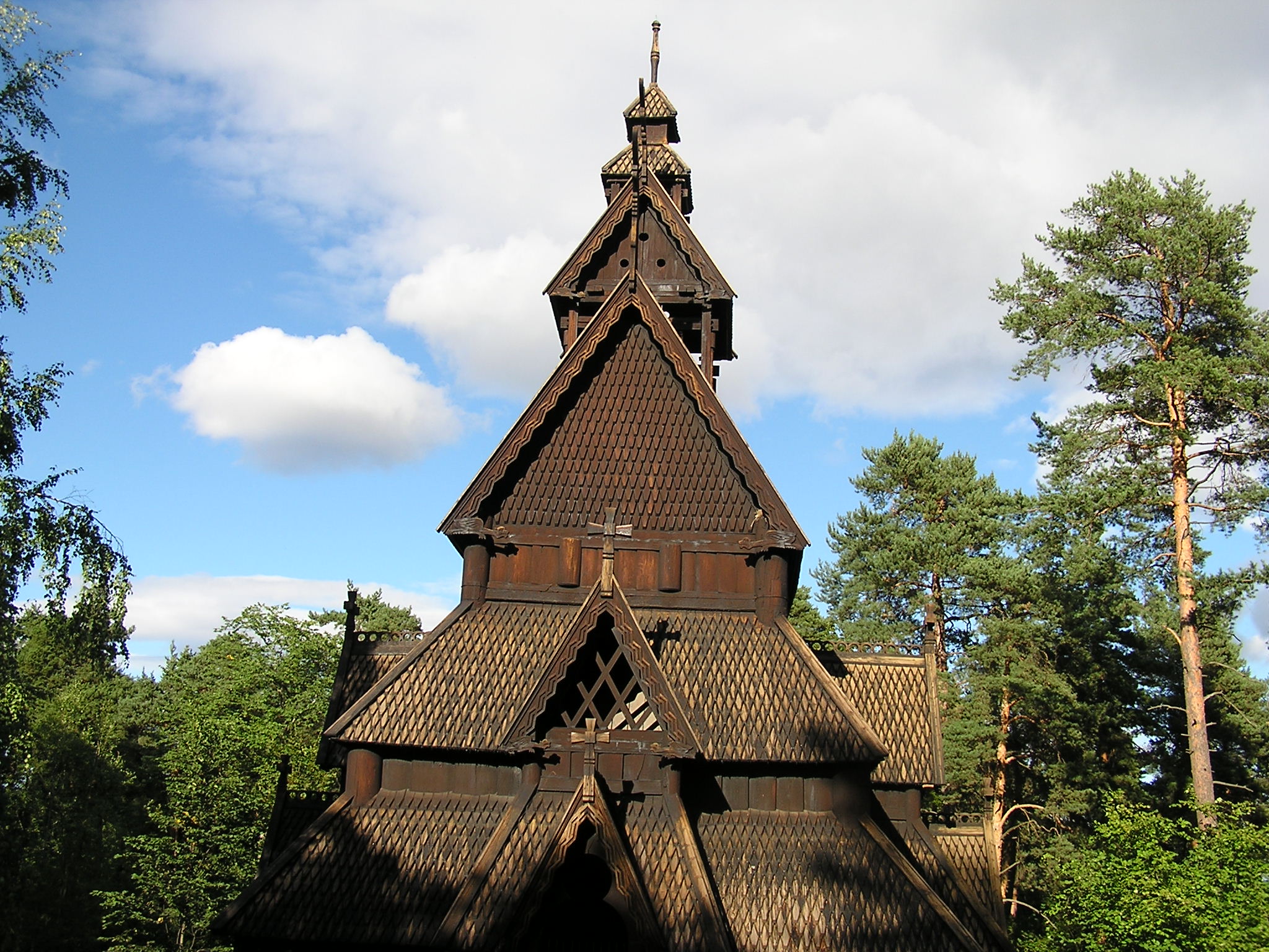 Stave Church from 1100s rebuilt at the Norwegian Heritage Museum