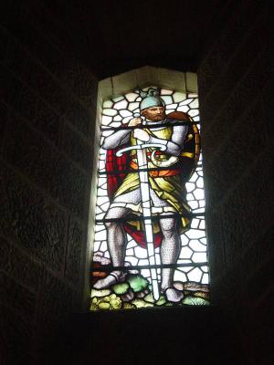 Beautiful stained glass window of Wallace in one of the 3 resting areas while your climbing the 246 stairs.