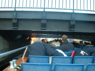 ducking under a canal  bridge