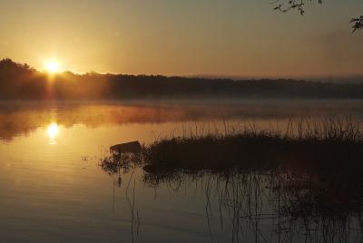 October sunrise over... (river, sunrise, calm, peaceful)