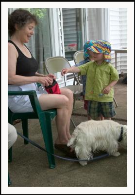 Feeding Maggies bones is a big hit!