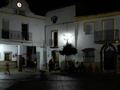 Jimera de Libar at night  - village square