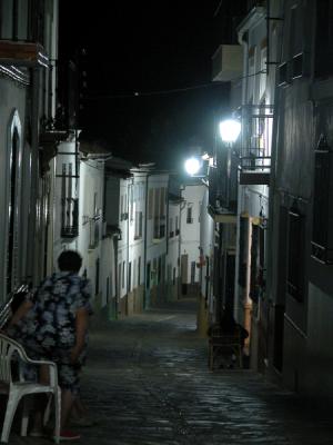 Jimera de Libar at night  - main street