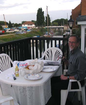 Our first dinner on the balcony.