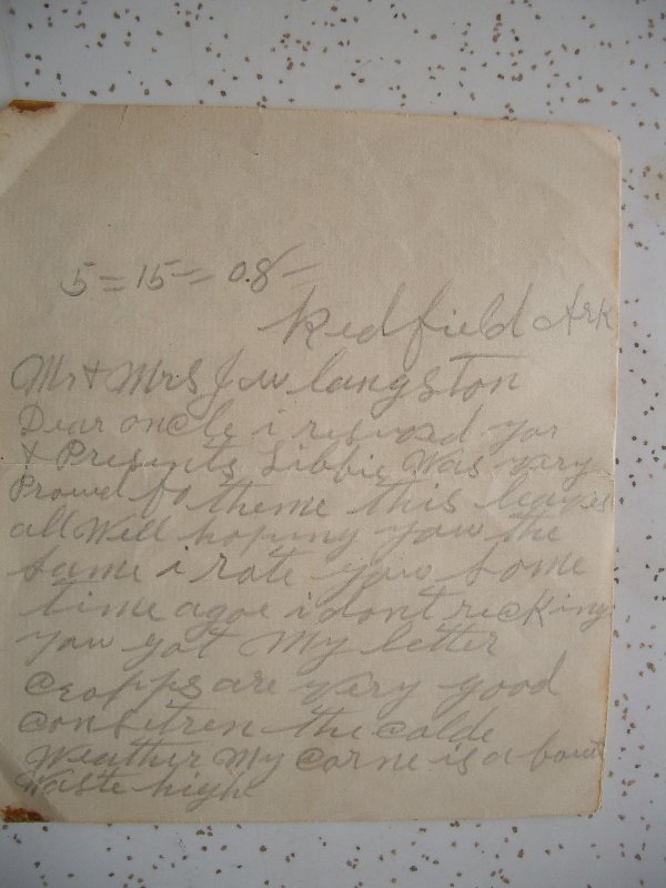 George W. Boyett Letter 1908