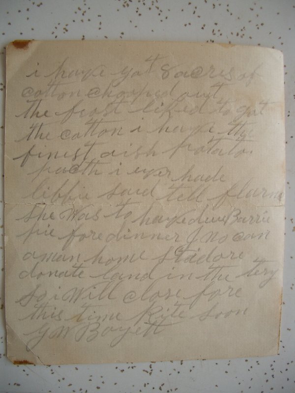 George W. Boyett Letter 1908 Pg 2