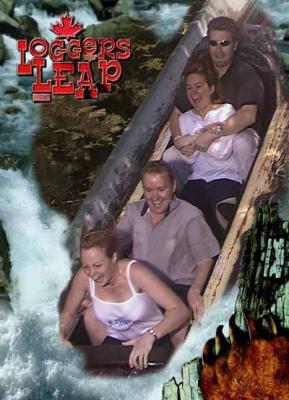 The four of us on the Loggers Leap, a small log flume ride.