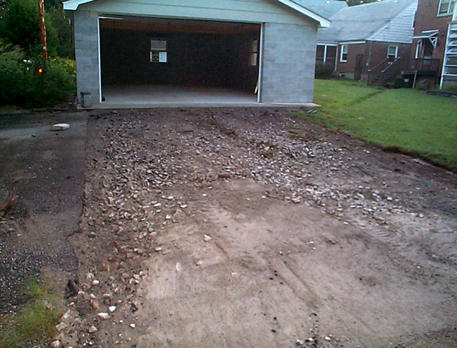 Driveway prepped for concrete.