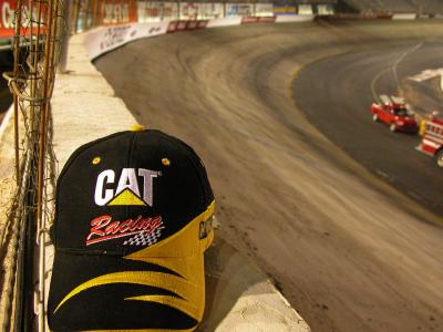 Cat on the Turn 2 wall