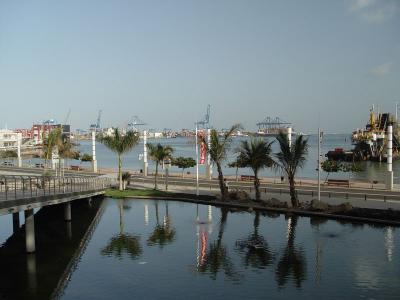 View of Las Palmas port from Centro Comercial El Muelle