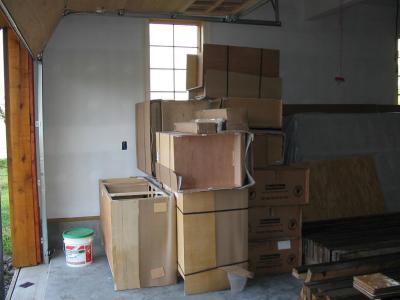 Now that the tile is in we're ready for the cabinetry - delivered!
