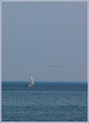 Sailboat at dusk