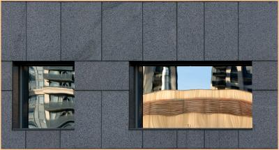 Reflections on windows -- North York City Hall