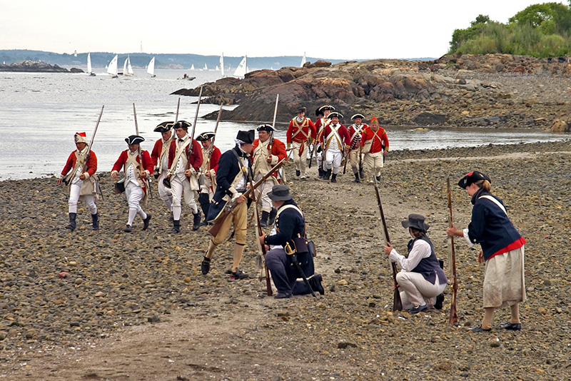 British marines emerge from hiding, reinforcing the loyalists.
